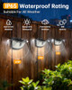 AOOTEK SOLAR MOTION SENSOR LIGHTS 120 LEDS REFLECTOR WIDE 6 PACK - BLACK