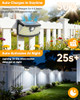 AOOTEK SOLAR MOTION SENSOR LIGHTS 120 LEDS REFLECTOR WIDE 6 PACK - BLACK