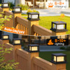 MLAMBERT 12 PACK SOLAR POST LIGHTS OUTDOOR LED FENCE CAP LIGHT 4X4 POSTS - BLACK