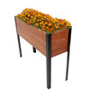 Sunnydaze Acacia Wood Raised Garden Bed with Legs 31" H Steel Frame Brown