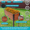 Sunnydaze Acacia Wood Raised Garden Bed with Legs 31" H Steel Frame Brown