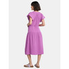 TIME AND TRU WOMEN'S DOUBLE CLOTH COTTON MIDI DRESS - SIZE: L - VIOLET SURPRISE New