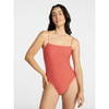 TIME AND TRU WOMEN'S PLUS SQUARE NECK ONE-PIECE SIZE MEDIUM 8-10 - TOMATO RED New
