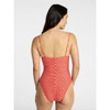 TIME AND TRU WOMEN'S PLUS SQUARE NECK ONE-PIECE SIZE MEDIUM 8-10 - TOMATO RED New