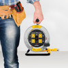 LINK2HOME 50 FT 12/3AWG 13AMP METAL EXTENSION CORD REEL EM-CG-500BY - YELLOW New
