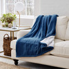 EDDIE BAUER SMART HEATED ELECTRIC THROW BLANKET REVERSIBLE 880646 -INDIGO