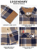 LEGENDARY WHITETAILS LONG SLEEVE BUTTON 100% COTTON FLANNEL LARGE SHALE PLAID New
