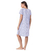 ARIA WOMEN’S SHORT SLEEVE SPLIT NECK HENLEY NIGHTGOWN SIZE: 3X BRIGHT WHITE LEAF New