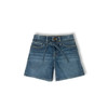 WONDER NATION GIRLS BAGGY DENIM SHORTS - SIZE: YOUTH 14 - MEDIUM ENZYME BELTED New