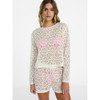 NO BOUNDARIES CROCHET COVERUP TOP LONG SLEEVES SIZE MEDIUM - FRESH IVORY New