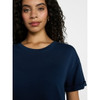TIME AND TRU COTTON T-SHIRT DRESS WITH SHORT SLEEVES - SIZE: WOMEN M - DARK NAVY New