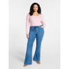 TERRA & SKY WOMEN'S PLUS SIZE CORE FLARE JEANS, SIZES 20W - DARK WASH JEANS New