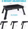 GLIGAM STEP STOOL, ADJUSTABLE FOLDING, FOLDABLE STEP LADDER, STEP002 - BLACK
