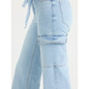 SOFIA BY SOFIA VERGARA MARGOT WIDE LEG HIGH RISE CARGO SIZE 4 - LIGHT INDIGO New