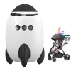 QNHMPW BABY ROCKER, BABY VIBRATING SOOTHER GENTLY ROCKS - WHITE/BLACK