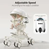 QNHMPW BABY ROCKER, BABY VIBRATING SOOTHER GENTLY ROCKS - WHITE/BLACK