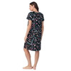 ARIA SHORT SLEEVE SPLIT NECK HENLEY COTTON NIGHTGOWN - SIZE: WOMEN 4X - BLACK New