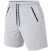 JUMP START MEN'S PERFORMANCE TRAINING SHORTS,ZIPPER POCKETS - SIZE: L - SILVER