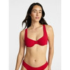 TIME AND TRU WOMEN'S PLUS SIZE RIBBED UNDERWIRE BIKINI TOP SIZE SMALL 4-6 - RED New