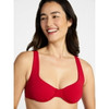 TIME AND TRU WOMEN'S PLUS SIZE RIBBED UNDERWIRE BIKINI TOP SIZE SMALL 4-6 - RED New