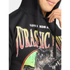 JURASSIC WORLD JURASSIC PARK MEN'S OVERSIZE PRINT HOODY - SIZE: MEN L - BLACK