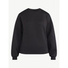 AVIA WOMEN'S LUXE FLEECE CREWNECK SWEATSHIRT - SIZE: WOMEN 2XL - BLACK SOOT New