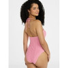 NO BOUNDARIES SPORTY GEO KEYHOLE SURF PINK SIZE SMALL 4-6 SWIMSUIT - SURF PINK New