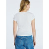 FREE ASSEMBLY POINTELLE MINI TEE SHORT SLEEVES (4-6) - SIZE: WOMEN S - CREAM 100 New