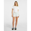 NO BOUNDARIES FOLDOVER SHORTS LACE TRIM - SIZE: M - PLATINUM SILVER HEATHER New