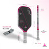 JOOLA TYSON MCGUFFIN MAGNUS 3 PICKLEBALL PADDLE ELONGATED MAGNUS3-14 - PINK