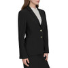 HALSTON WOMEN'S TWO BUTTON WOVEN OFFICE WORKWEAR BLAZER - SIZE : 4 - BLACK New