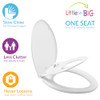 MAYFAIR LITTLE2BIG TOILET SEAT BUILT-IN TODDLER POTTY TRAINING SLOW CLOSE WHITE