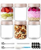 COZYVERGE 6 PACK 16 OZ OVERNIGHT OATS CONTAINERS AIRTIGHT LIDS - BEIGE