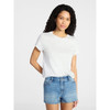 NO BOUNDARIES CROPPED COTTON TEE WITH SHORT SLEEVES, WOMEN’S SIZE MEDIUM - GRAY New