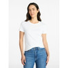 TIME AND TRU WOMEN'S COTTON CREWNECK TEE SHORT SLEEVES - SIZE: XS - VIVID WHITE
