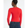SCOOP WOMEN’S STRETCH COTTON BLEND CREWNECK TEE, LONG SLEEVES, SIZES XS - RED New