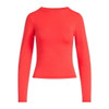 SCOOP WOMEN’S STRETCH COTTON BLEND CREWNECK TEE, LONG SLEEVES, SIZES XS - RED New