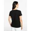TIME AND TRU COTTON V-NECK TEE SHORT SLEEVES (4-6) - SIZE: WOMEN S - BLACK SOOT