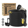 EXPANDABLE GARDEN HOSE 100FT WITH 10-FUNCTION NOZZLE - BLACK SILVER New