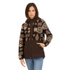 OLBL006 BILLABONG WOMEN'S FLEECE QUILTED TECH JACKET TOFFEE SIZE M New