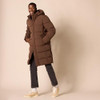 AMAZON ESSENTIALS HOODED LONG PUFFER COAT MEN 4XL DEEP BROWN