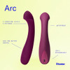 Dame Products Arc Curved Massager for Women - 5 Levels - Plum New