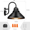 BRIGHTEVER Gooseneck Outdoor Wall Sconces 2-Pack 10.23" Large - Black