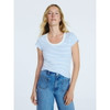 FREE ASSEMBLY SCOOP NECK TEE SHORT SLEEVES (4-6) - SIZE:  S - BLUE PRINT STRIPE New