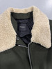 THEORY BOUCLÉ FAUX FUR COLLAR ZIP-UP COAT/JACKET - SIZE: MEN XL - OLIVE