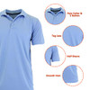 GALAXY BY HARVIC MEN'S TAGLESS MOISTURE WICKING POLO SHIRT SIZE M - LIGHT BLUE