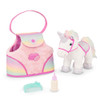 PUCCI PUPS PLUSH UNICORN STUFFED ANIMAL CARRIER BAG COMB BOTTLE KIDS 3+ MULTI New