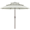 ABCCANOPY 11FT 3 TIERS MARKET UMBRELLA OUTDOOR UMBRELLA UB97 - LIGHT BEIGE