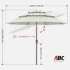 ABCCANOPY 11FT 3 TIERS MARKET UMBRELLA OUTDOOR UMBRELLA UB97 - LIGHT BEIGE