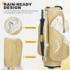 uniHimal GOLF CART BAG, 15 WAY ORGANIZER DIVIDER TOP WITH HANDLES - GOLD